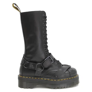 Dr. Martens Unisex Stiefel 1914 Quad Gurtzeug Plattform mittlere Wade Paris Leder