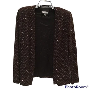 Ursula of Switzerland schwarz Pailletten Überwurf Bolero Jacke Damengröße 6 neu mit Etikett - Bild 1 von 8