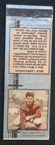 1933 Diamond Match cover Football Milo Lubratovich Brooklyn Dodgers U Wisconsin - Picture 1 of 2