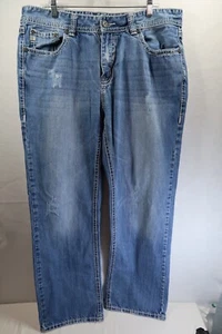 Rock & Roll Cowboy Jeans Mens Sz 38x33 Double Barrel Relaxed Bootcut Distressed - Picture 1 of 11