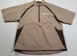 NEW Cutter & Buck Golf Jacket Mens Medium M Black Brown Windbreaker Short Sleeve - Picture 1 of 16