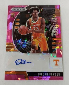 Jordan Bowden Tennessee 2020 Panini Prizm Draft Picks No. PA-JB Prospect Auto