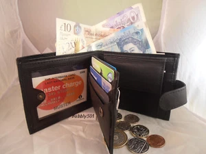 Portafoglio 1170 uomo in pelle custodia per note borsa porta carte di credito tasca per monete - Foto 1 di 5
