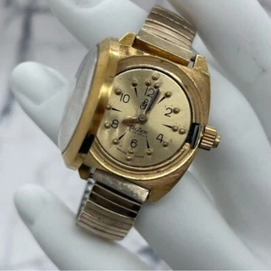 Vintage AFB Braille DeLuxe Gold Plated Watch 17 Jewels Wind Up Swiss Made - Picture 1 of 13