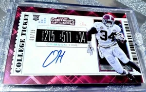 AUTO *08/15* 2019 Contenders Draft Damien Harris RC COLLEGE TICKET DIAMONDS💎 - Picture 1 of 6