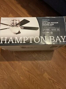 Hampton Bay - Hawkins 44 in. LED Brushed Nickel Ceiling Fan with Light - Picture 1 of 4