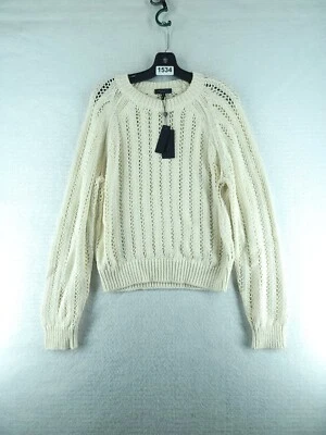 Suéter para mujer Rag & Bone Adrienne de algodón cuello redondo - marfil nuevo con etiquetas talla grande Foto 1 de 4