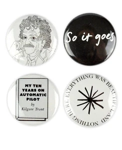 Kurt Vonnegut Abzeichen, Schlachthaus Fünf, Katzenwiege So geht's, Knöpfe, - Bild 1 von 13