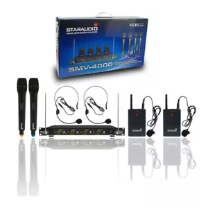 Wireless VHF Microphone System Handheld & Headset Lavalier Bodypacks Microphones - Picture 1 of 12