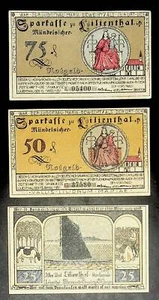 1921 Deutschland LILIENTHAL 25 50 75 Penning Banknote / Notgeld - Bild 1 von 2
