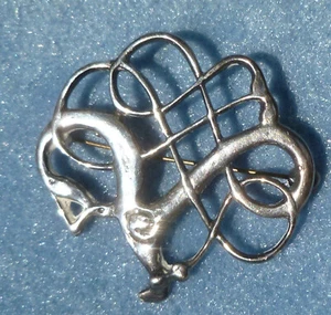 Spilla David Andersen argento sterling copia del drago reliquia epoca vichinga norvegese - Foto 1 di 4