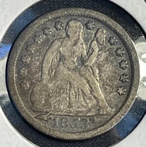 1853 With Arrows - 10c - Seated Liberty Silver Dime - P1-8 Cover