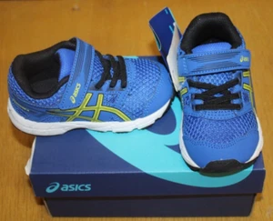 NIB ASICS CONTEND 5 SHOES TODDLER SIZE 4 BLUE/ LEMON SPARK FREE SHIPPING - Picture 1 of 3