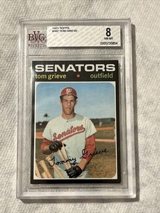 1971 TOPPS # 167 TOM GRIEVE BVG 8 NM-MT