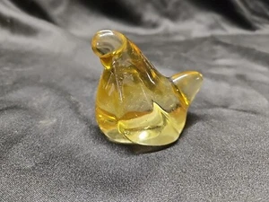 Vintage klar gelb Glas Vogel Figur Briefbeschwerer - Bild 1 von 4