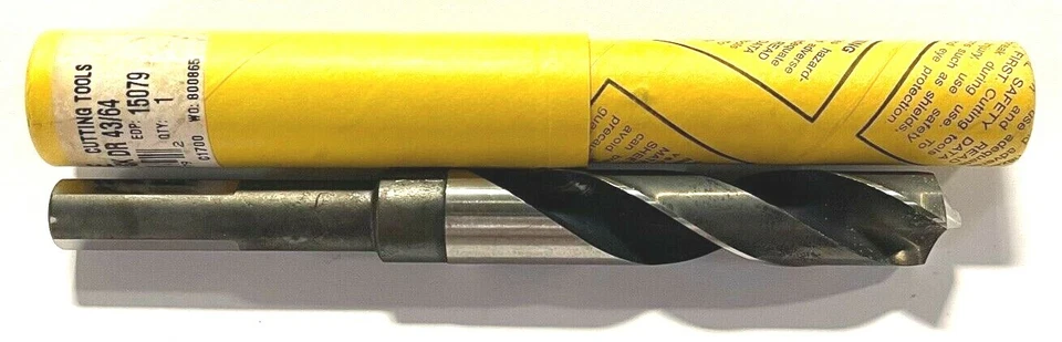 Broca Morse 43/64" prata e Deming aço de alta velocidade fabricada nos EUA - Imagem 1 de 1