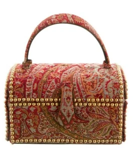 Judith Leiber Train Case HandBag Box Stud Top handle Vintage gyuh - Picture 1 of 10
