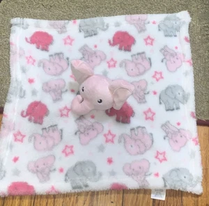 Cutie Pie Pink And Gray Elephant Love Security Blanket Fleece 2019 Soft - Picture 1 of 3