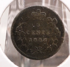 1885 Canada Silver (.925) 5 Cents Coin Toned VF SP4458 - Picture 1 of 2