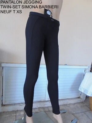 PANTALON LEGGING TWIN -SET SIMONA BARBIERI NOIR STRETCH & SKINNY T XS 36   NEUF - Immagine 1 di 4