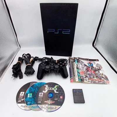 PS2 PlayStation 2 Console Midnight Black SCPH-50000 3 Games Japanese Region Free - Image 1 of 4