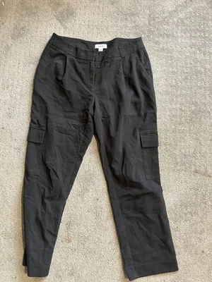 Pantalones cargo Calvin Klein negros informales de algodón pierna recta talla 4 Foto 1 de 4