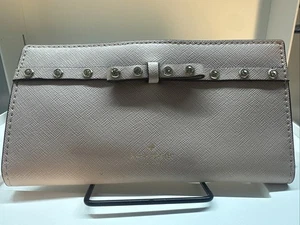 Kate Spade New York Leder Geldbörse Rose Pink Stone Reißverschluss Portemonnaie Schmuck Design - Bild 1 von 8