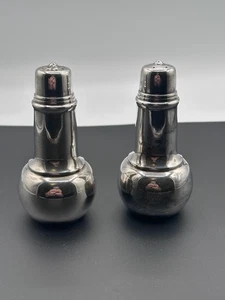 "Salero y pimentero vintage plateado - Juego de 2, 4,5"" base pesada" - Imagen 1 de 8