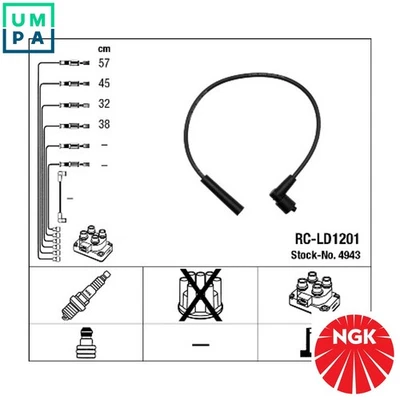 IGNITION CABLE KIT 4943 FOR LADA VEGA SIGNET RIVA LAIKA NOVA GRANTA 110 111 1.7L - Image 1 of 4