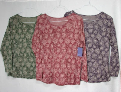 Lote de 3 Prendas para el torso Laura Scott Estampado Jacquard Floral Manga Larga Cuello Redondo Talla XL Foto 1 de 4