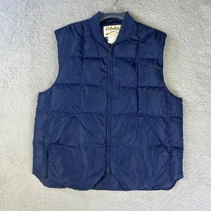 Vintage Cabelas Puffer Vest Mens Large Blue Down Quilted Bubble Outdoor Gorpcore - Picture 1 of 6