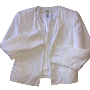 Talbots IRISH LINEN Blazer Y2K Summer Preppy Career Office Lined Jacket Sz 2 EUC - Picture 1 of 8