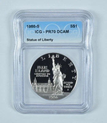 1986-S Statue Of Liberty Commemorative Silver Dollar PR70 DCAM ICG - Image 1 of 4