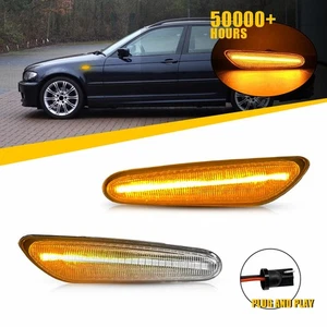Sequential LED Side Marker Lights For 2X BMW E46 E60 E61 E81 E82 E88 E90 E91 E92 - Picture 1 of 19