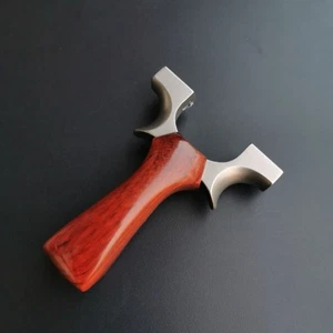 Flat Band Titanium Slingshot Quick Release with Rosewood Wood Handle - Picture 1 of 11