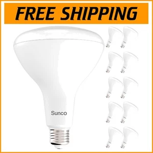10 Pack BR40 LED Light Bulbs - Dimmable Indoor Flood Lights, 1400 Lumens, 5000K - Picture 1 of 9