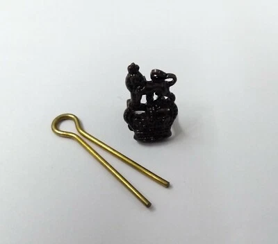 Genuine British Royal Marines RM Bronze Colour Subdued Crown Pin Badge RM5X - Image 1 of 3