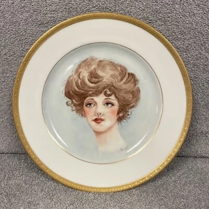 Antique Limoges Old Abby France Portrait Porcelain Decorative Plate - Picture 1 of 8