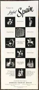 1952 Spanish Tourist Office PRINT AD Come to Joyful Spain - Picture 1 of 1