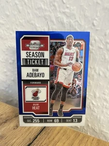 2024 Panini Contenders Optic Bam Adebayo Season Ticket Blue /99 - Bild 1 von 2