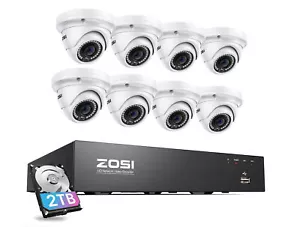 ZOSI H.265+8CH 5MP PoE Wired Home Network Security Camera System 2TB HDD Record - Picture 1 of 12