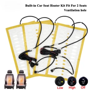 Universal Built-in Car Seat Heater Kit Fit 2 Seats 12V Alloy Wire Heating Pad - Picture 1 of 15