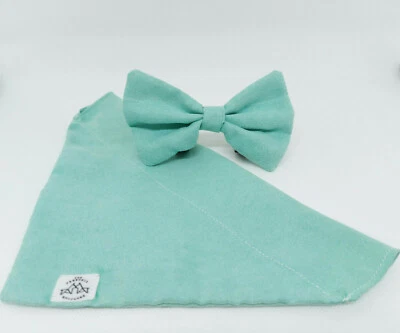 KIT BANDANA+PAPILLON PER CANI THE FRENCHIE BROTHERS SCAMOSCIATO 'WATER' 13dog - Immagine 1 di 4