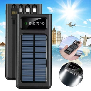 20000mAh Bank Solar Power Fast Charging with 4 USB Ports & Flashlights - Picture 1 of 15
