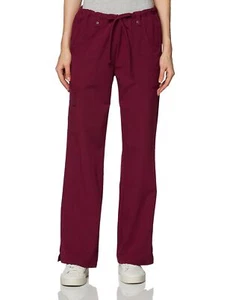Dickies Women's Size Xtreme Stretch Flare Leg Drawstring Srubs Pant, D-Wine, - Picture 1 of 6