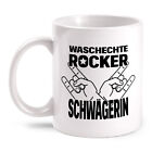 Rocker Schwgerin Tasse Spruch bedruckt Geschenk-Idee Rock-Musik Musiker Metal