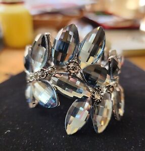 Crystal Cuff Bracelet One Size Hinged