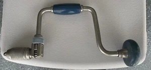 Stanley Ratcheting Hand Drill 02-253 (H1253A-10 in.) Blue Wood Handles Brace - Imagen 1 de 2