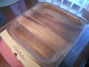 12 1/4” Kona Wood by Noritake square Wooden Tray plate-New in Box