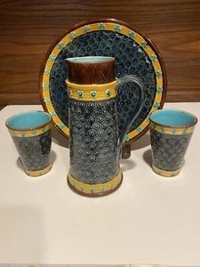 Majolica Cider Hot Chocolate Set Circa Code ASP 4/1887 - Picture 1 of 7